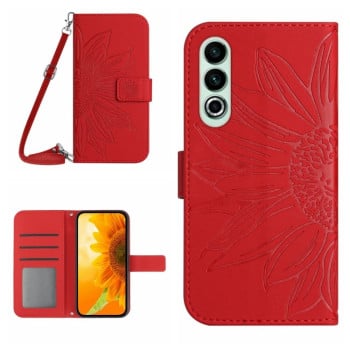 Чохол-книжка Skin Feel Sun Flower на OnePlus Nord CE 4 - червоний