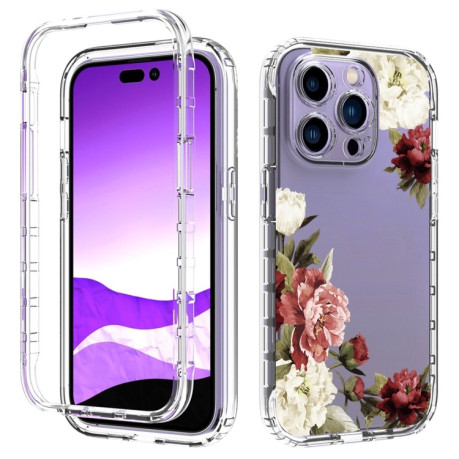 Противоударный чехол Transparent Painted для  iPhone 14 Pro - Rose