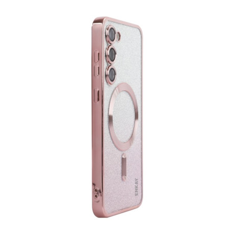 Протиударний чохол ENKAY Hat-Prince Magnetic Glitter Plated для Samsung Galaxy S25+ 5G - рожевий