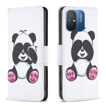 Чехол-книжка Colored Drawing Pattern для Xiaomi Redmi Poco C55/Redmi 12C/11A- Panda