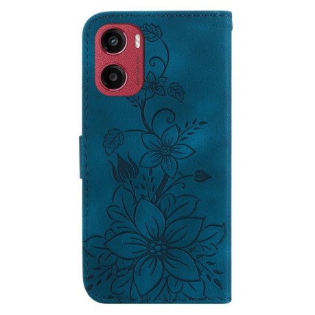 Чехол-книжка Lily Embossed Leather для Motorola Moto G05 / E15 - синий