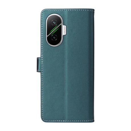 Чехол-книжка Six Card Slots Buckle Leather with Lanyard на на Xiaomi Poco F7 / Xiaomi Redmi Turbo 4 Pro - зеленый