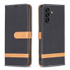 Чохол-книжка Color Matching Denim Texture на Samsung Galaxy A55 5G - чорний