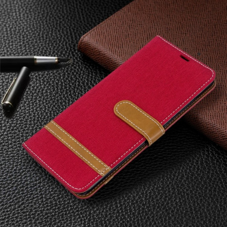 Чехол-книжка Color Matching Denim Texture на Samsung Galaxy S20+Plus -красный