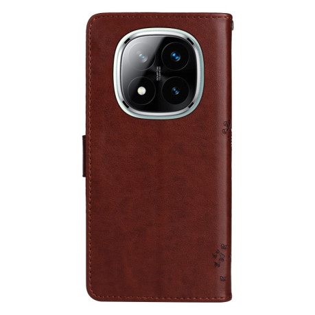 Чохол-книжка Happy Cat Pattern для Xiaomi Redmi Note 14 Pro / 14 Pro+ 5G - кавовий
