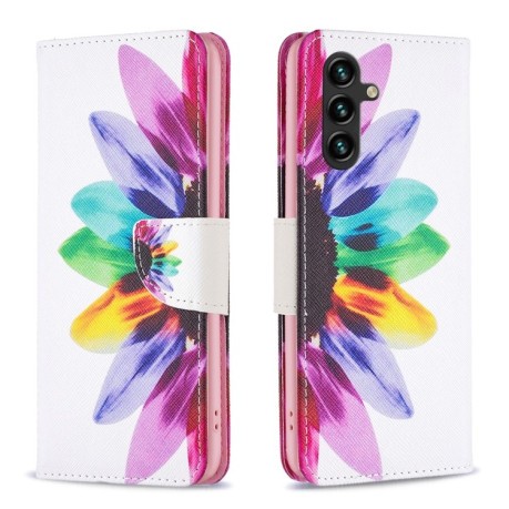 Чехол-книжка Colored Drawing Pattern для Samsung Galaxy A15 - Flower