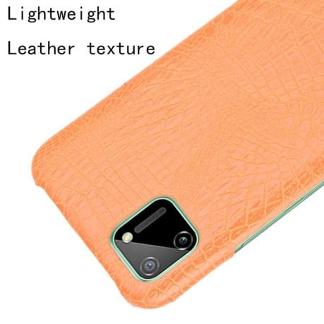 Ударопрочный чехол Crocodile Texture на Realme C11 - оранжевый