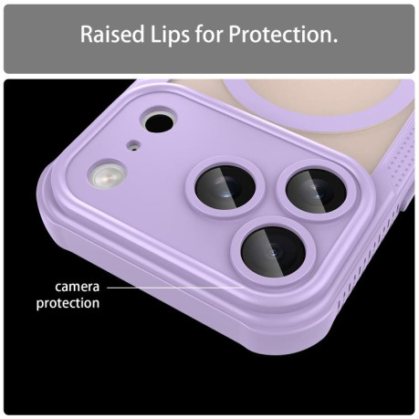 Противоударный чехол Armor Glaze MagSafe Magnetic для iPhone 17 Pro - фиолетовый