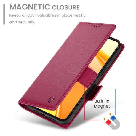 Чохол-книжка Side Buckle Magnetic Frosted Leather для OPPO Reno13 F /Reno13 FS 4G/5G - винно-червоний