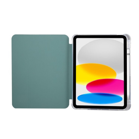Чехол-книжка 3-folding Electric Pressed для iPad 10.9 2022 - темно-зеленый