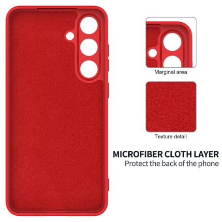 Силиконовый чехол Solid Color Liquid Silicone на Samsung Galaxy S25 FE 5G - красный