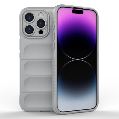 Силіконовий чохол Magic Flannel для iPhone 15 Pro Max - сірий