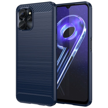 Чохол Brushed Texture Carbon Fiber для Realme 10 5G - синій