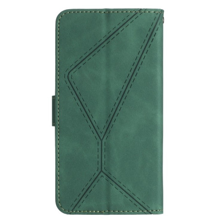 Чехол-книжка Stitching Embossed Leather для Xiaomi Redmi Note 13 4G Global - зеленый