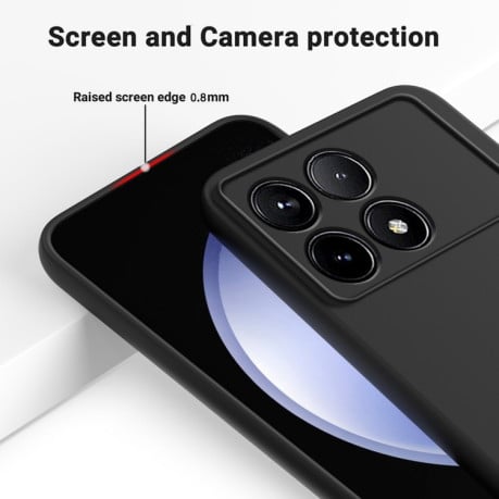 Силіконовий чохол Solid Color Liquid Silicone на Xiaomi Poco F6 Pro - чорний