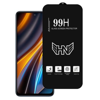 Захисне скло High Aluminum Large Arc Full Silicon для Xiaomi Poco X4 GT - чорне