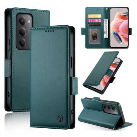 Чехол-книжка Side Buckle Magnetic Frosted Leather на Xiaomi Redmi 15 5G / 4G EU 171mm - зеленый