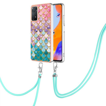 Противоударный чехол Electroplating IMD with Lanyard для Xiaomi Redmi Note 12 Pro 4G/11 Pro Global(4G/5G)/11E Pro- Colorful Scales