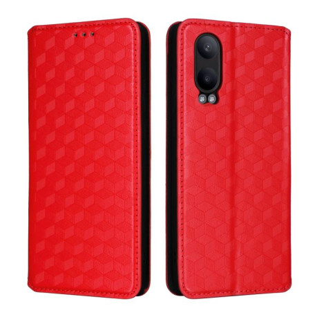 Чохол-книжка Cubic Grid Calf Texture для OnePlus Nord CE4 Lite - червоний
