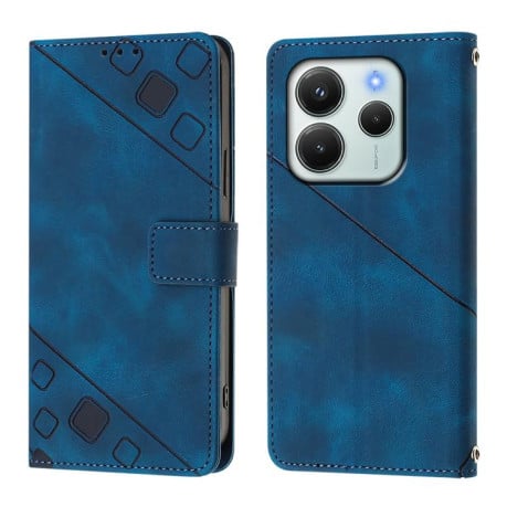 Чохол-книжка Skin-feel Embossed для Xiaomi Redmi Note 14 4G 164.84mm - синій
