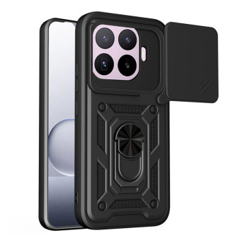 Чохол зі шторкою на камеру Sliding Camshield і підставкою на Xiaomi 17T Pro 5G — чорний