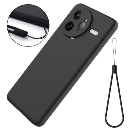 Силиконовый чехол Solid Color Liquid Silicone на Xiaomi Poco F7 Ultra - черный