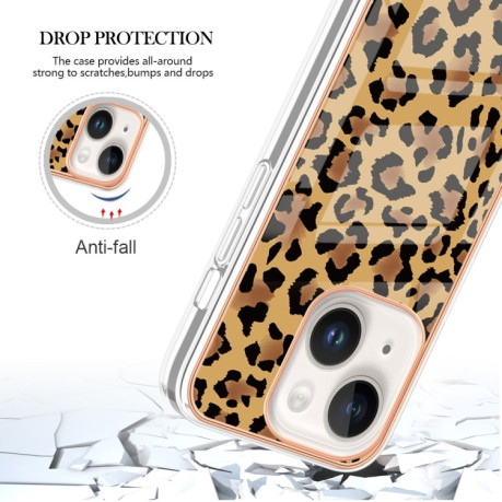 Протиударний чохол Electroplating IMD для iPhone 15 – леопард