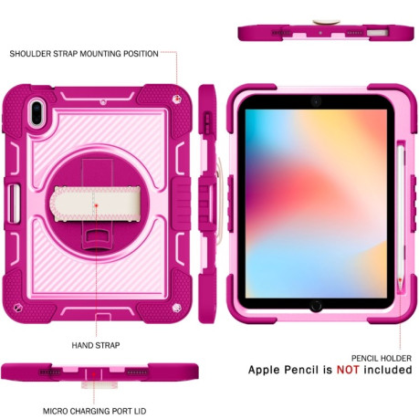 Противоударный чехол Degree Rotation для iPad 10.9 2022 - фиолетово-розовый