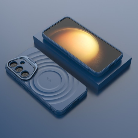 Чохол Lens Frame Bracket Corrugated MagSafe для Samsung Galaxy S25 5G - синій
