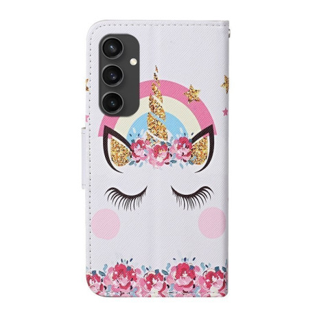 Чехол-книжка Colored Drawing Pattern для Samsung Galaxy S24 FE 5G - Crown