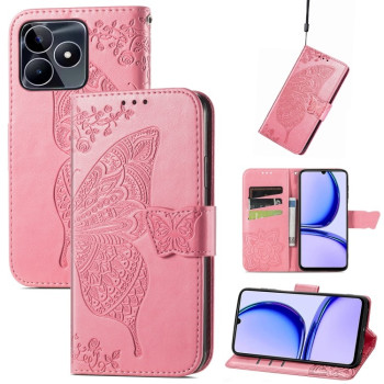 Чехол-книжка Butterfly Love Flower Embossed для Realme C53/C51 - розовый