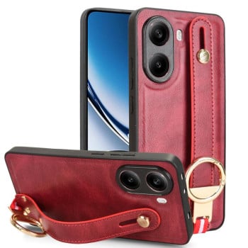 Протиударний чохол Wristband Leather Back для Xiaomi Poco X7 Pro 5G - червоний