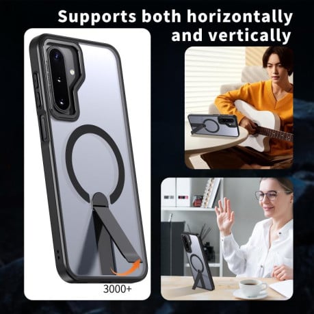 Чехол Kalebol Star Shine Skin Feel с MagSafe и подставкой на Samsung Galaxy A17 5G - черный