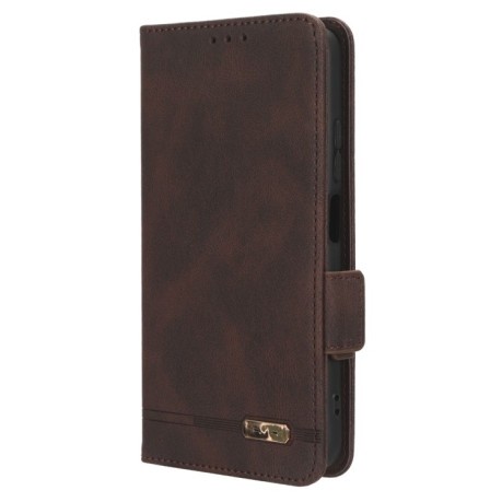 Чохол-книжка Magnetic Clasp Flip для Xiaomi Redmi Note 12S 4G - коричневий