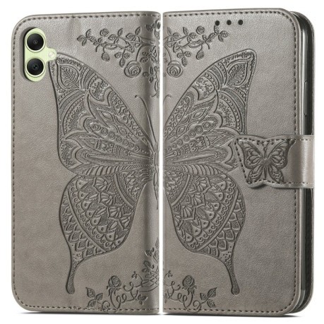 Чохол-книжка Butterfly Love Flower Embossed для Samsung Galaxy A05 - сірий