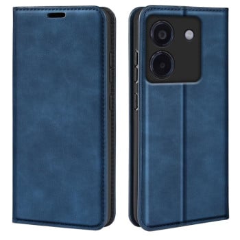 Чохол-книжка у стилі Retro м'яке покриття Skin Feel діловий дизайн на Xiaomi Poco M7 Pro 5G - синій