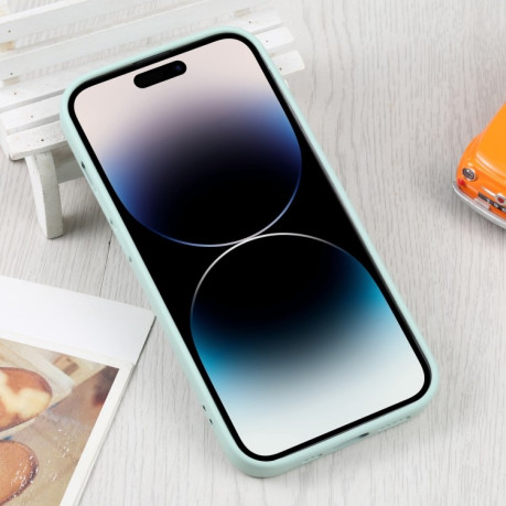 Противоударный чехол Liquid Silicone Full (Magsafe) для iPhone 15 Pro Max - голубой