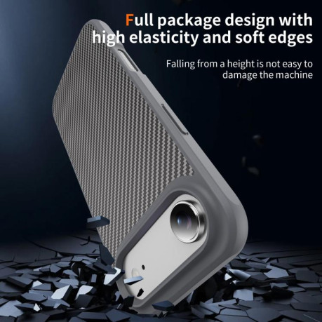 Ударозащитный чехол Carbon Fiber Texture Skin-feel Acrylic TPU на iPhone Air - серый