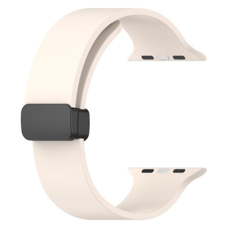Силиконовый ремешок Magnetic Black Buckle Smooth для Apple Watch Series 8/7 45mm /44mm /42mm - светло-розовый