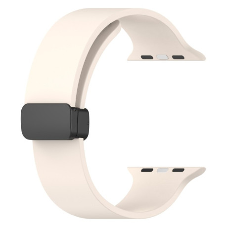 Силиконовый ремешок Magnetic Black Buckle Smooth для Apple Watch Ultra 49mm - бежевый