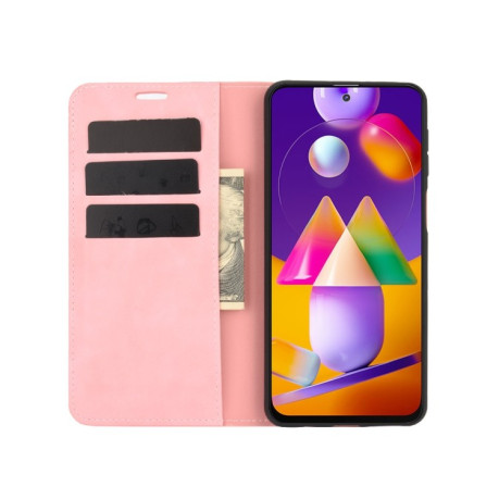 Чохол-книжка Retro-skin Business Magnetic Samsung Galaxy M31s - рожевий
