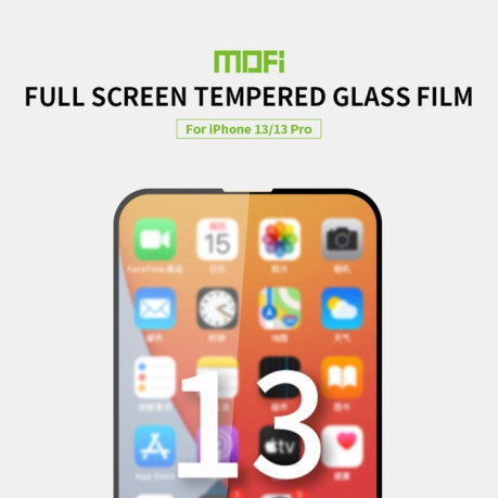 Защитное стекло MOFI 9H 3D Full Screen на iPhone 13 / 13 Pro - черное