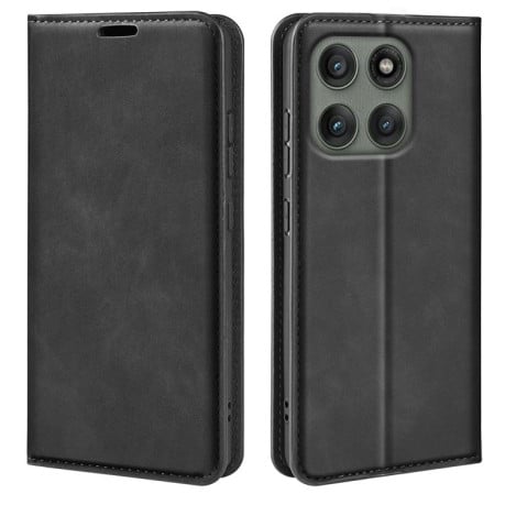 Чохол-книжка Retro Skin Feel Business Magnetic на Motorola Edge 60 Pro - чорний
