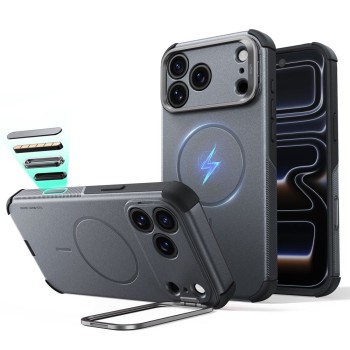 Оригинальный чехол ESR Cyber ​​Tough Kickstand с MagSafe для iPhone 17 Pro / 18 Pro — серый
