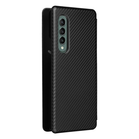 Чехол-книжка Carbon Fiber Texture на Samsung Galaxy Fold4 - черный