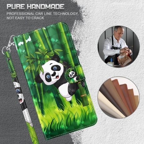 Чохол-книжка 3D Painting для Samsung Galaxy A04S/A13/A13 5G - Panda Climbing Bamboo