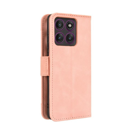 Чехол-книжка Skin Feel Calf на Motorola Edge 60 Pro - розовый
