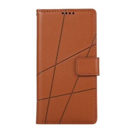 Чехол-книжка протиударний PU Genuine Leather Texture Embossed Line для Samsung Galaxy S24 Ultra - коричневый
