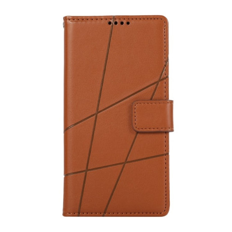 Чохол-книжка протиударна PU Genuine Leather Texture Embossed Line для Samsung Galaxy S24 Ultra - коричневий