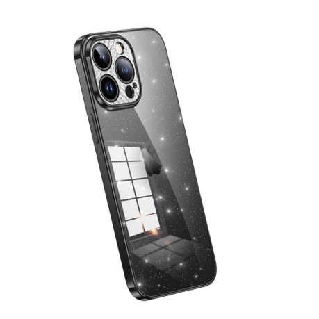 Чохол протиударний SULADA Electroplated Transparent Glittery TPU для iPhone 15 Pro Max - чорний
